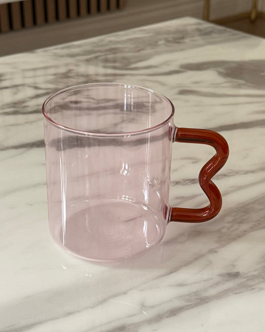 Groovy Wave Pink Glass Mug