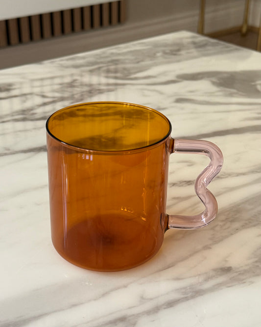 Groovy Wave Bronze Glass Mug