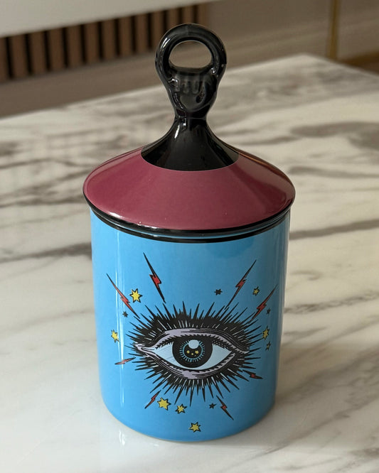 Mystic Gaze Blue Eye Ceramic Jar